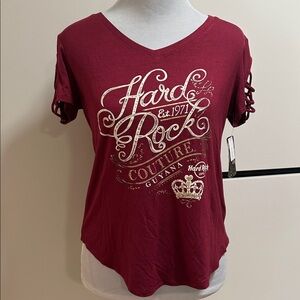 Women’s Hard Rock Cafe Couture GUYANA  graphic tee Shirt top Sz small